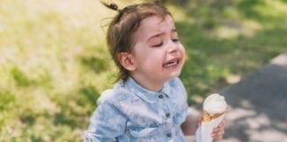 Two year old having a toddler tantrum