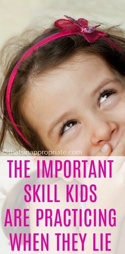 Kids lie. It's just a part of their development and all kids do it. Here's the reason why your kid is lying to you and why it's an important social skill that they need for child development. #socialskills #kids #parenting #lying #kidslying #parenthood #motherhood #momlife