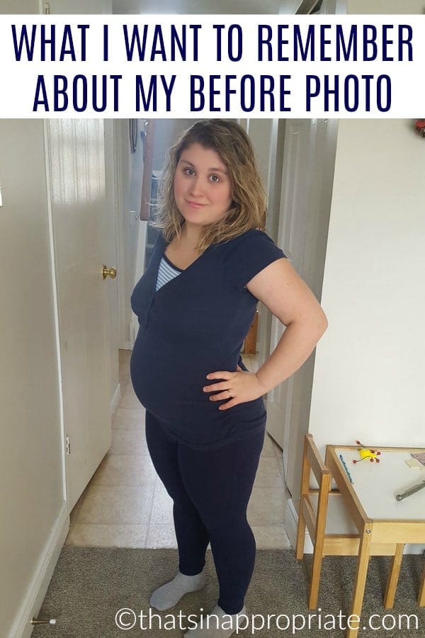 Do you have a before and after photo of your weight loss journey? This mom shared her before photo along with a powerful message about body image and why she's choosing to love her before photo. #bodyimage #selflove #parenting #motherhood #momlife #parenthood #weightloss