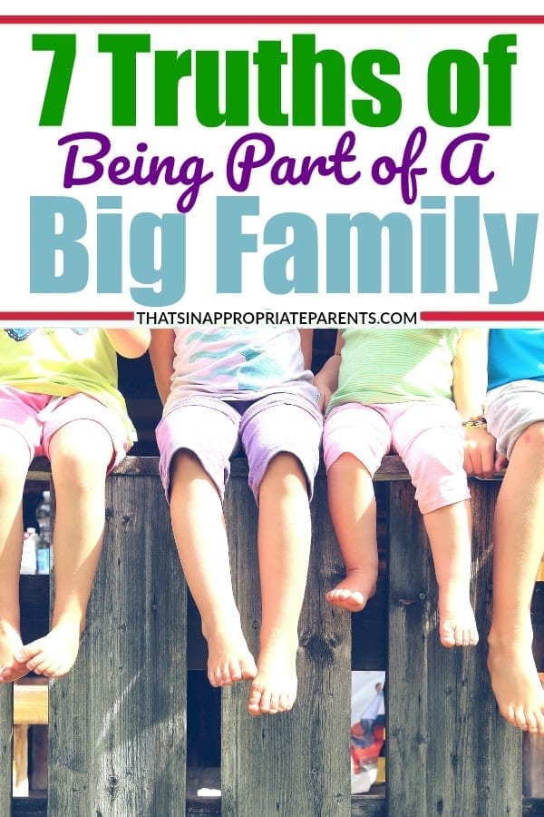 There are a lot of struggles that come with having lots of kids. But, the blessings of big families way outnumber the hard things that come from being a part of a big family. Love this! #bigfamily #bigfamilies #largefamilies #momlife #parenting #humor #funny