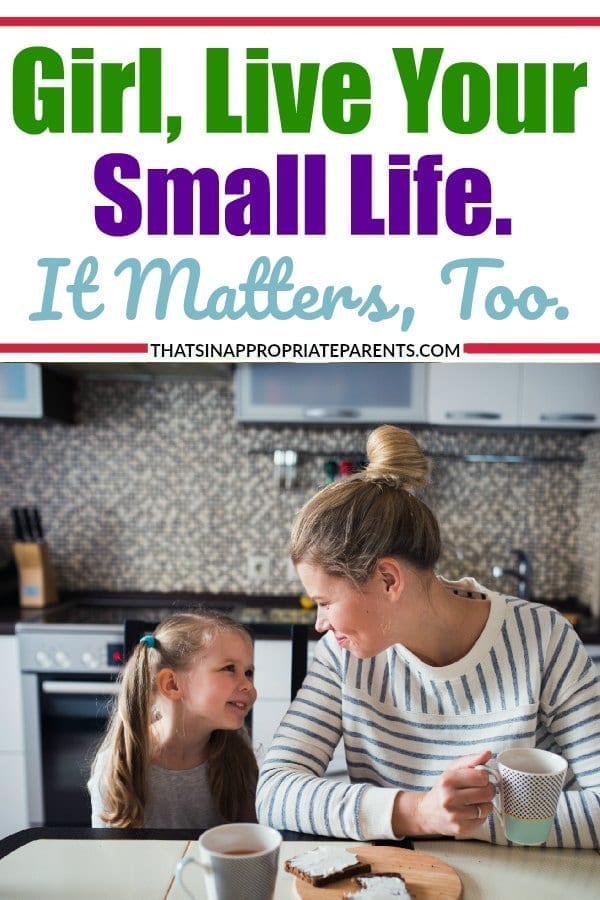 It's ok to not always be striving for some huge goal, or huge accomplishment. Living a small quiet life is important too. Love this powerful post. #momlife #motherhood #parenting #smalllife #thesimplethings