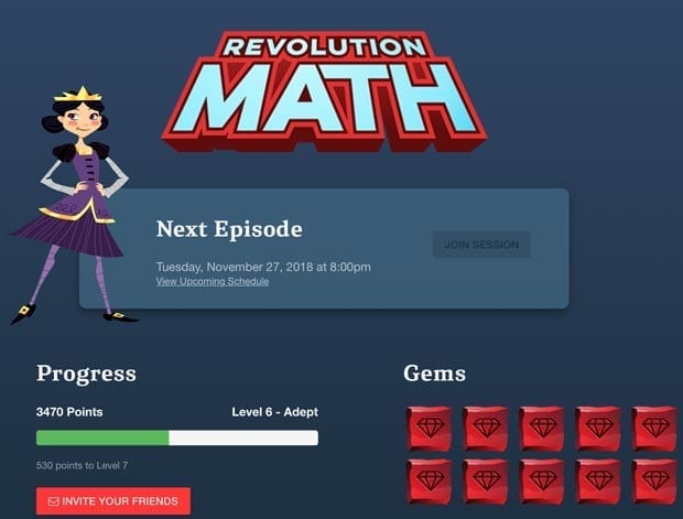 Revolution Math is an interactive learning activity that combines live tutoring with an immersive, story-based curriculum.