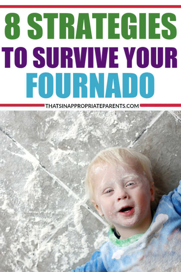 Having a four year old can test your patience and parenting skills. Here are 8 strategies to survive your favorite little fournado. #momlife #humor #parenting #motherhood #fouryearolds #fournado