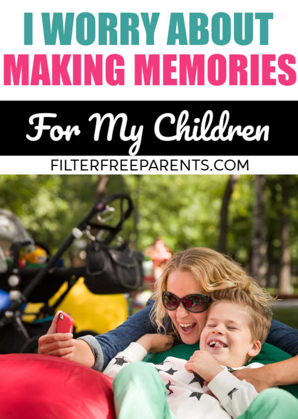 The overwhelming task of making happy memories for our kids does not have to include a trip to Disney or an elaborate birthday party. SImple memories are where happiness is made with your kids. #parenting #filterfreeparents #momlife #motherhood #memories #disney