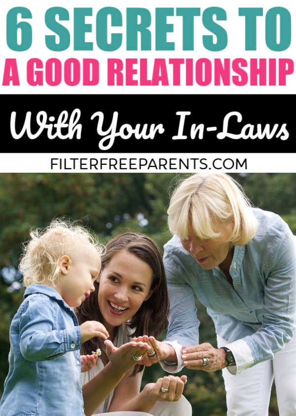 Do you feel like you have the in laws from hell? Becoming a daughter in law or a son in law isn't always easy. Here's how to have a good relationship with your in laws now that you have kids of your own. #momlife #parenting #motherhood #inlaws #daughterinlaw