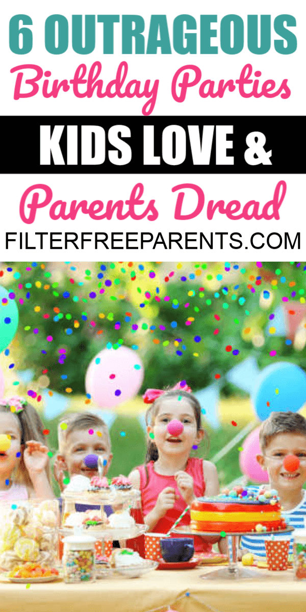 Kid birthday parties can be fun, or they be something that parents totally dread. Here are 6 types of birthday parties your kid will be invited to sometime. #birthdayparties #partyideas #filterfreeparents 