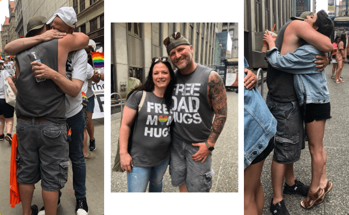 Dad Offers "Free Dad Hugs" At Pride Parade As Strangers Sob In His Arms. He Urges Parents To Love Their Children In Viral Post.