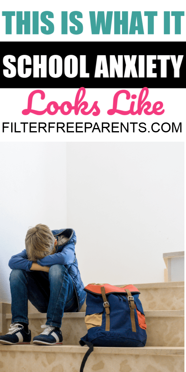 Parenting a child with school refusal can be so difficult. This is what it looks like when your child has anxiety about going to school. #anxiety #schoolrefusal #filterfreeparents