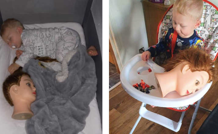 Toddler Becomes Obsessed With Doll Head After Mom Lets Him Use It To Fall Asleep And We Totally Get It