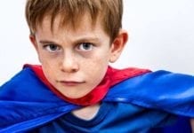 A defiant 4 year old is constantly testing boundaries and your sanity. You can only hope that someday they will use their superpowers for good, not evil.