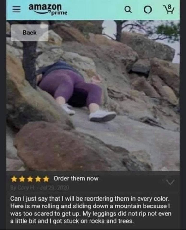 Woman Describes Sliding Down A Mountain In Her Favorite Leggings In Funny   Review - Filter Free Parents