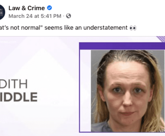 Mug shot of Edith Riddle from Law and Crime's Facebook page.
