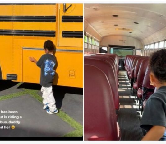 stormi jenner with school bus