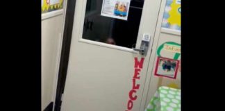 daycare alone toddler peeking through window