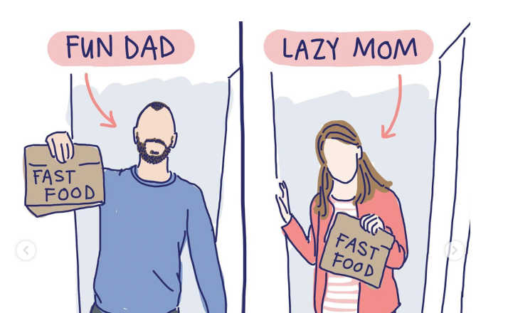 Comic Goes Viral Because It Highlights the Double Standard Between Moms and Dads