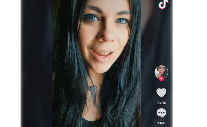 screenshot of dark haired woman on TikTok