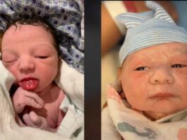 two weird newborn baby photos