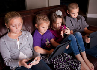 Kids using Mobile Devices