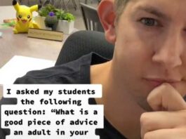 screenshot of TikTok 7th grade teacher