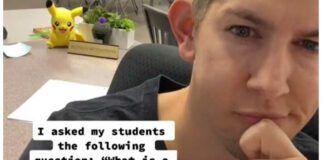 screenshot of TikTok 7th grade teacher