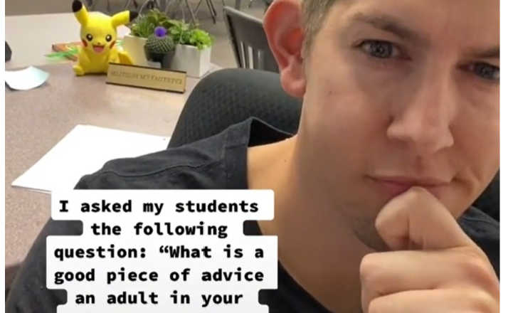 screenshot of TikTok 7th grade teacher