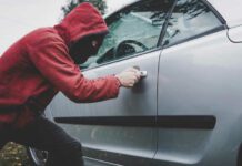 Car breaking by unknown male with hidden face carjackings are increasing