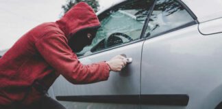 Car breaking by unknown male with hidden face carjackings are increasing