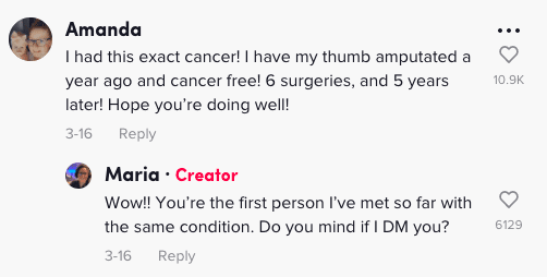 Screenshot of TikTok comment.