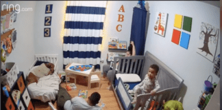 screenshot of TikTok family in child's bedroom