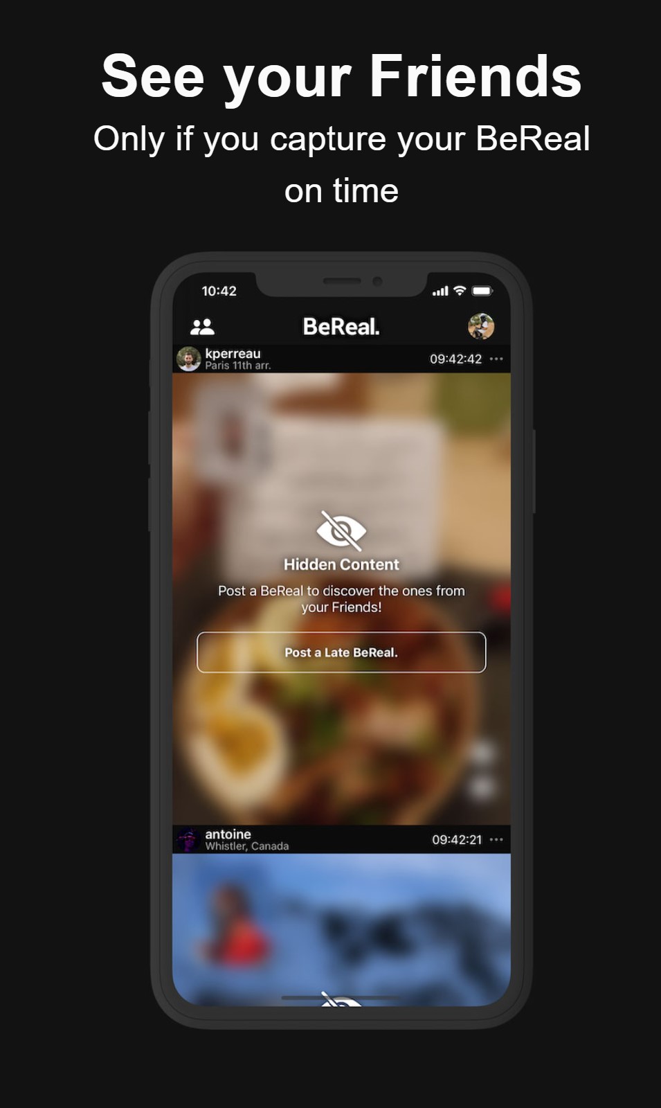 screenshot of BeReal App