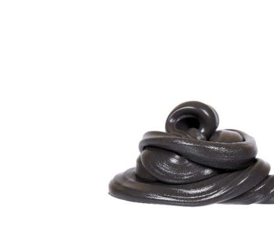 Black slime for kids, transparent funny toy.