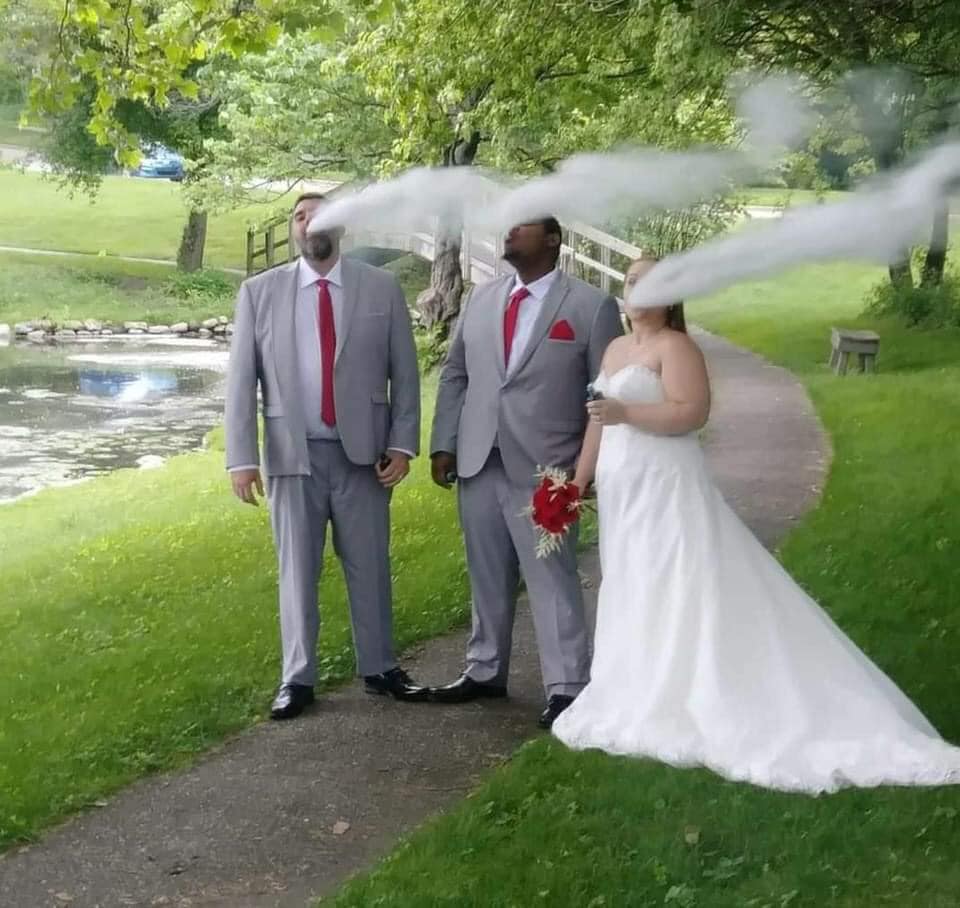 FB post wedding vaping photos