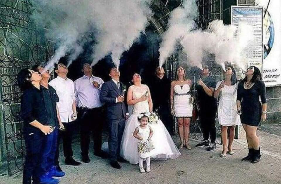 FB post wedding vaping photos