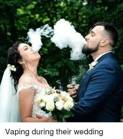 FB post wedding vaping photos