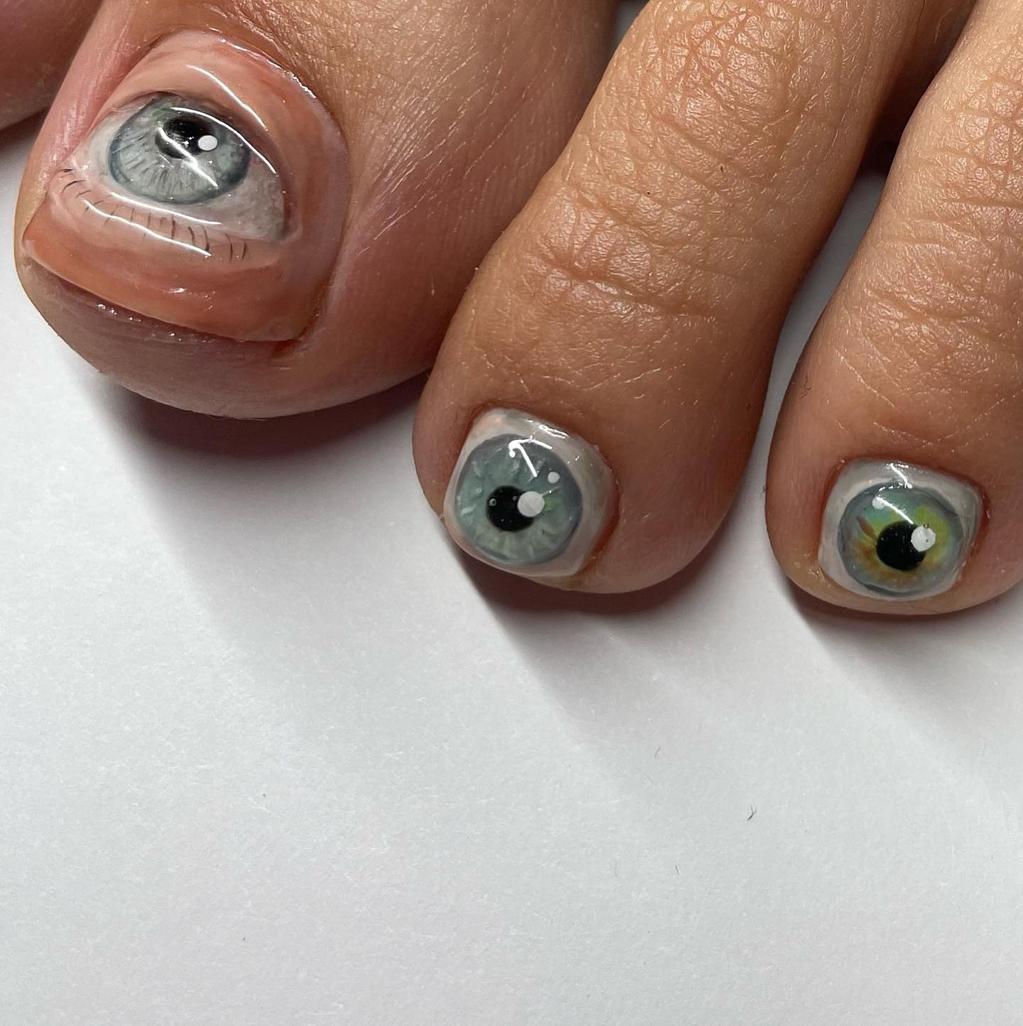 hand painted eye pedicure