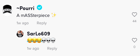 Screenshot of a TikTok comment