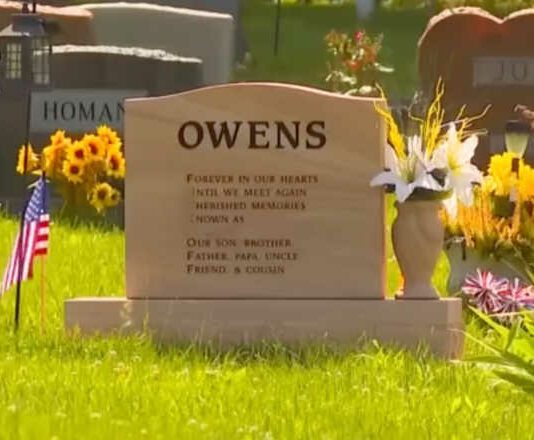 screenshot of headstone that says owens on it