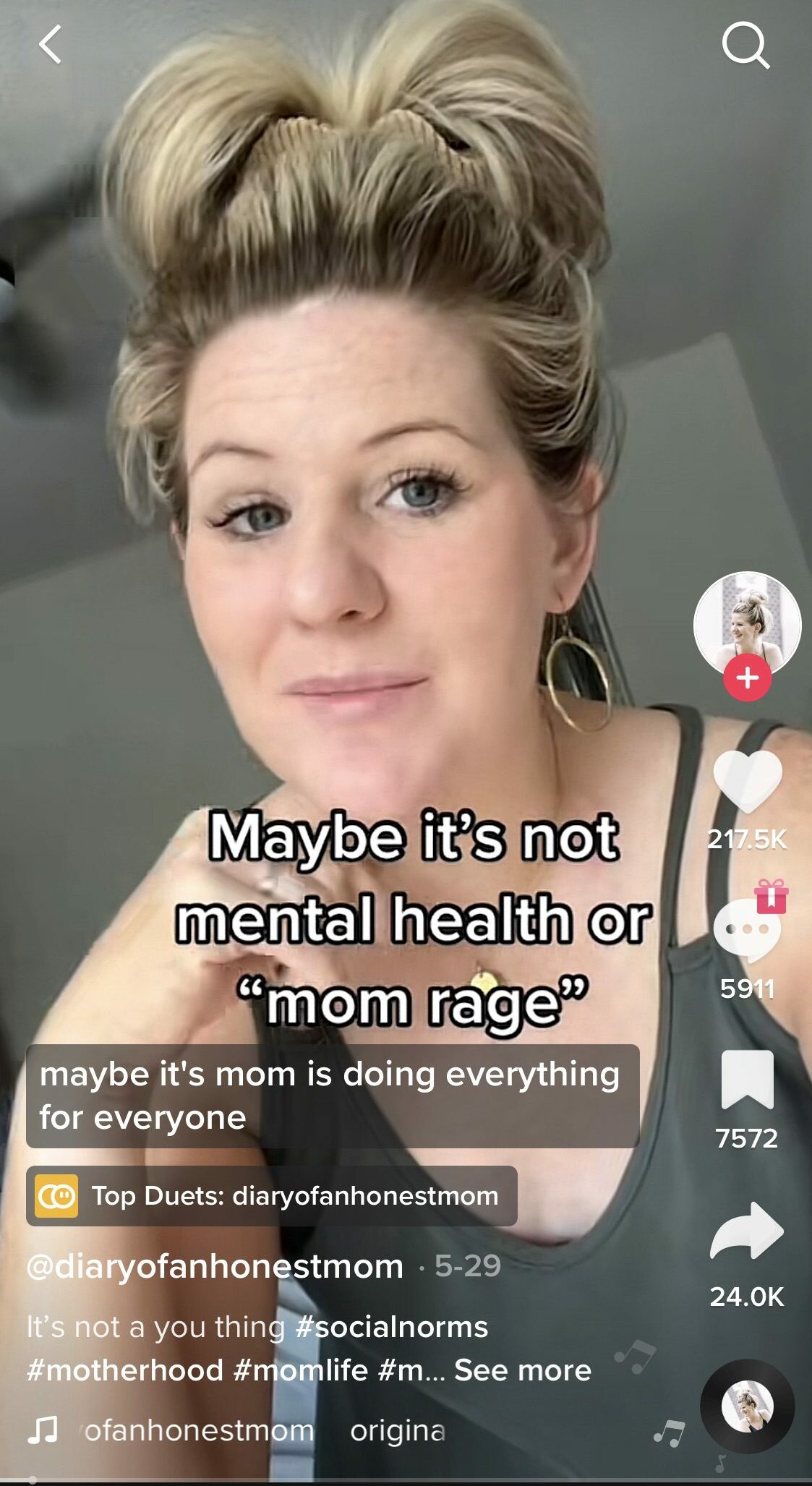 screenshot TikTok @diaryofanhonestmom