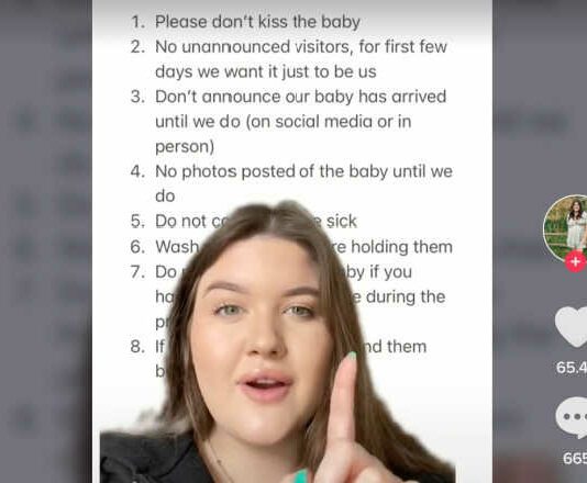 screenshot of TikTok baby rules