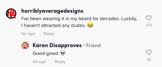 Screenshot of a TikTok comment