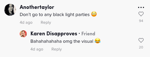 Screenshot of a TikTok comment