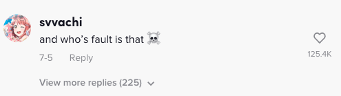 Screenshot of a TikTok comment.