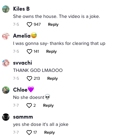 Screenshot of comments from a TikTok