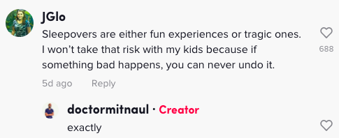 Screenshot of a TikTok comment.