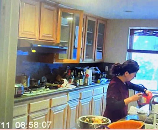 home video of woman pouring drano