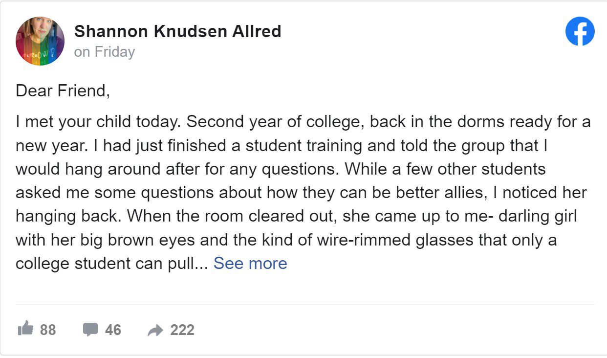 FB post @shannonknudsenallred