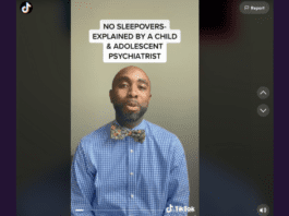 Screenshot of a TikTok video showing Dr. Mitnaul talking to the camera