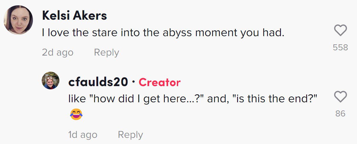 TikTok comment @cfaulds20