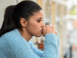 woman grieving after ending a toxic relationship with her parents